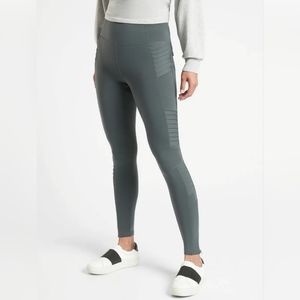 Athleta Delancy Moto Tight Anthracite Gray Women's Street Legging Ankle Zip XL